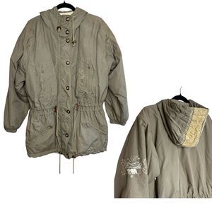 Vintage Bogner Womens Ski Jacket Parka Size 10 Green Embroidered Apres‎ Ski